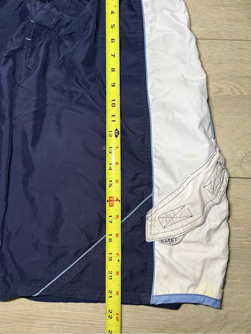 Vintage 1990s Split Embroidered Old English Board Swim Shorts